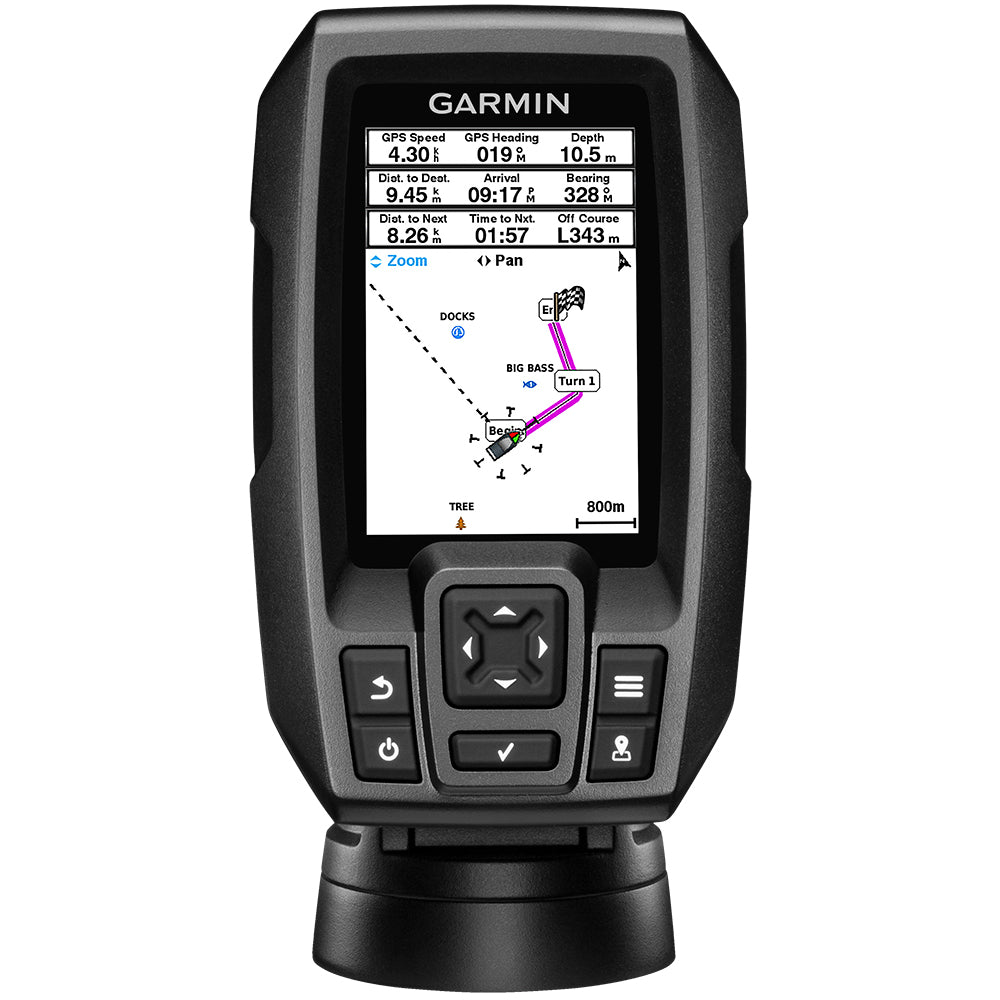 Garmin STRIKER 4 fishfinder with 3.5-inch color display and CHIRP 77/200 kHz transducer with transom and trolling motor mounts
