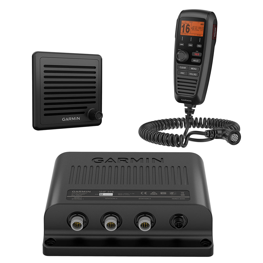 Garmin VHF 315 25-watt Class D DSC marine radio with GHS 11 handset and active speaker