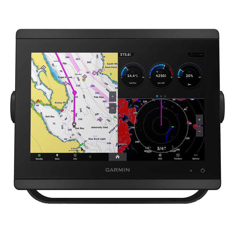 Garmin GPSMAP 8610 GN+ 10-inch HD chartplotter with Navionics+ charts displayed on screen