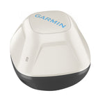 Garmin STRIKER Cast castable sonar device without GPS, shown with carrying bag and USB charging cable