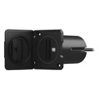 Garmin USB Card Reader with USB-C adapter cable, dual SD card slots, IPX7-rated flush-mount housing for marine chartplotters