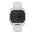 Garmin MOB Tag with white 20mm quick release band, carabiner, and floating keychain