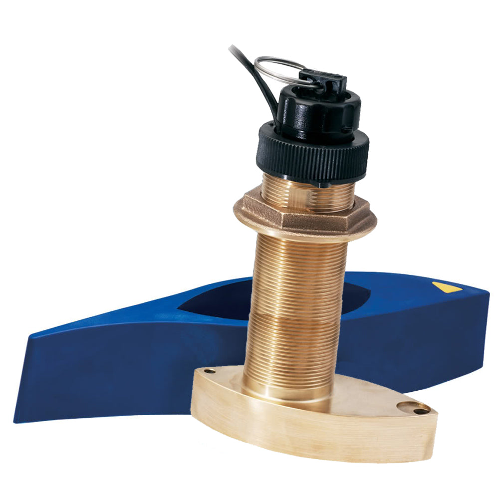 Garmin B744VL bronze long-stem thru-hull transducer with 8-pin connector for depth temperature and speed