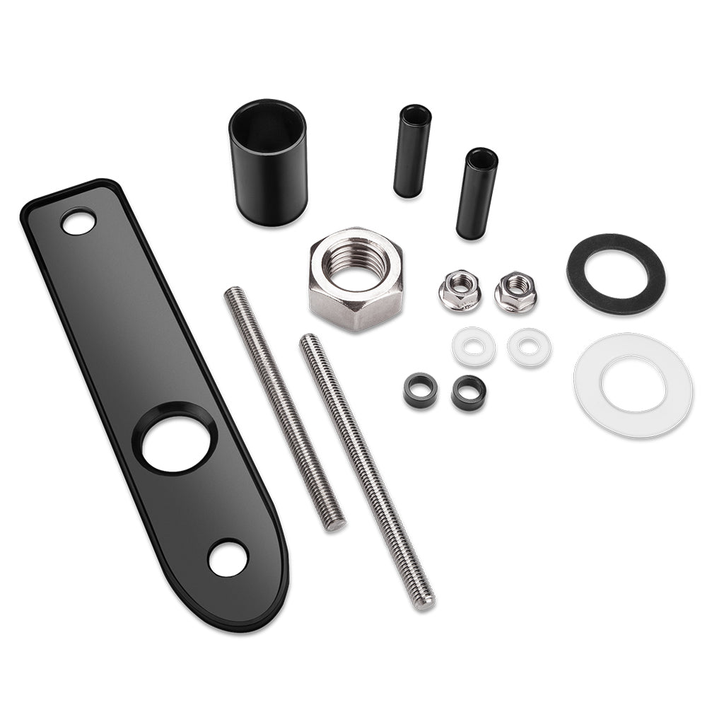 Garmin GT-series thru-hull transducer mounting hardware kit with isolation plate, bushings, bolts, washers, and nuts