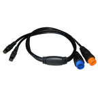 Garmin adapter cable connecting GT30 transom-mount scanning transducer to Airmar P729 P79 in-hull transducer on echoMAP combo