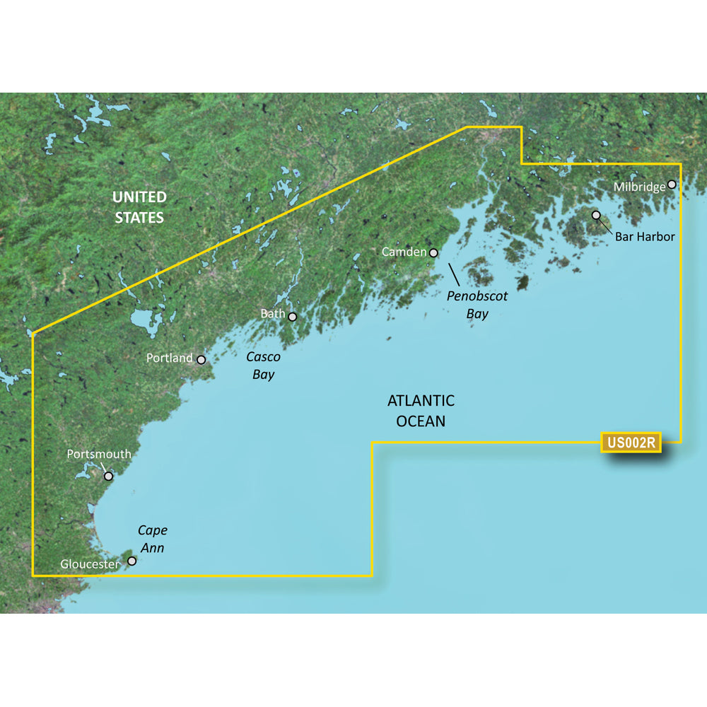 Garmin BlueChart g3 Vision HD VUS002R South Maine microSD SD chart card covering Penobscot Bay to Gloucester
