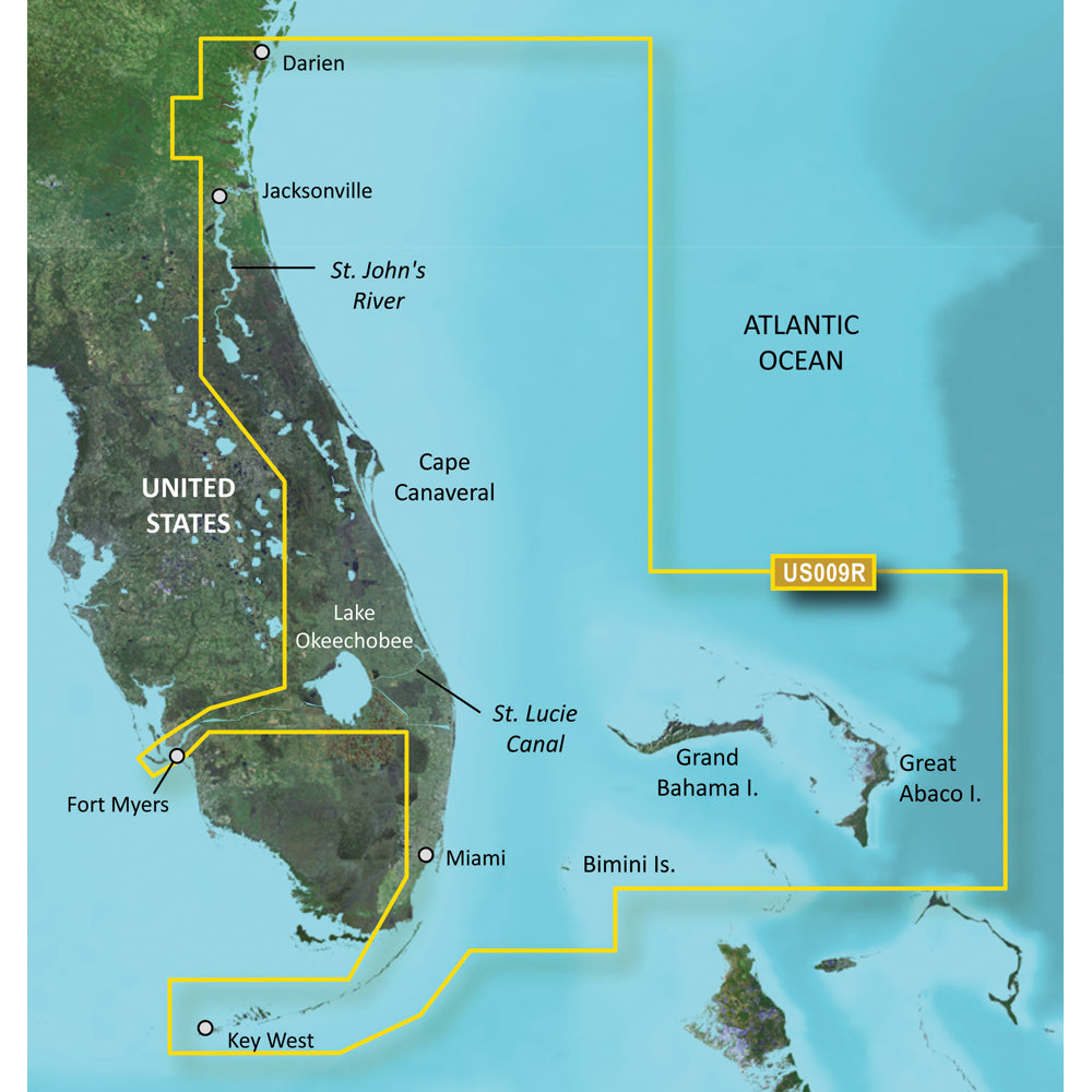 Garmin BlueChart g3 Vision HD VUS009R Jacksonville to Key West microSD SD chart card