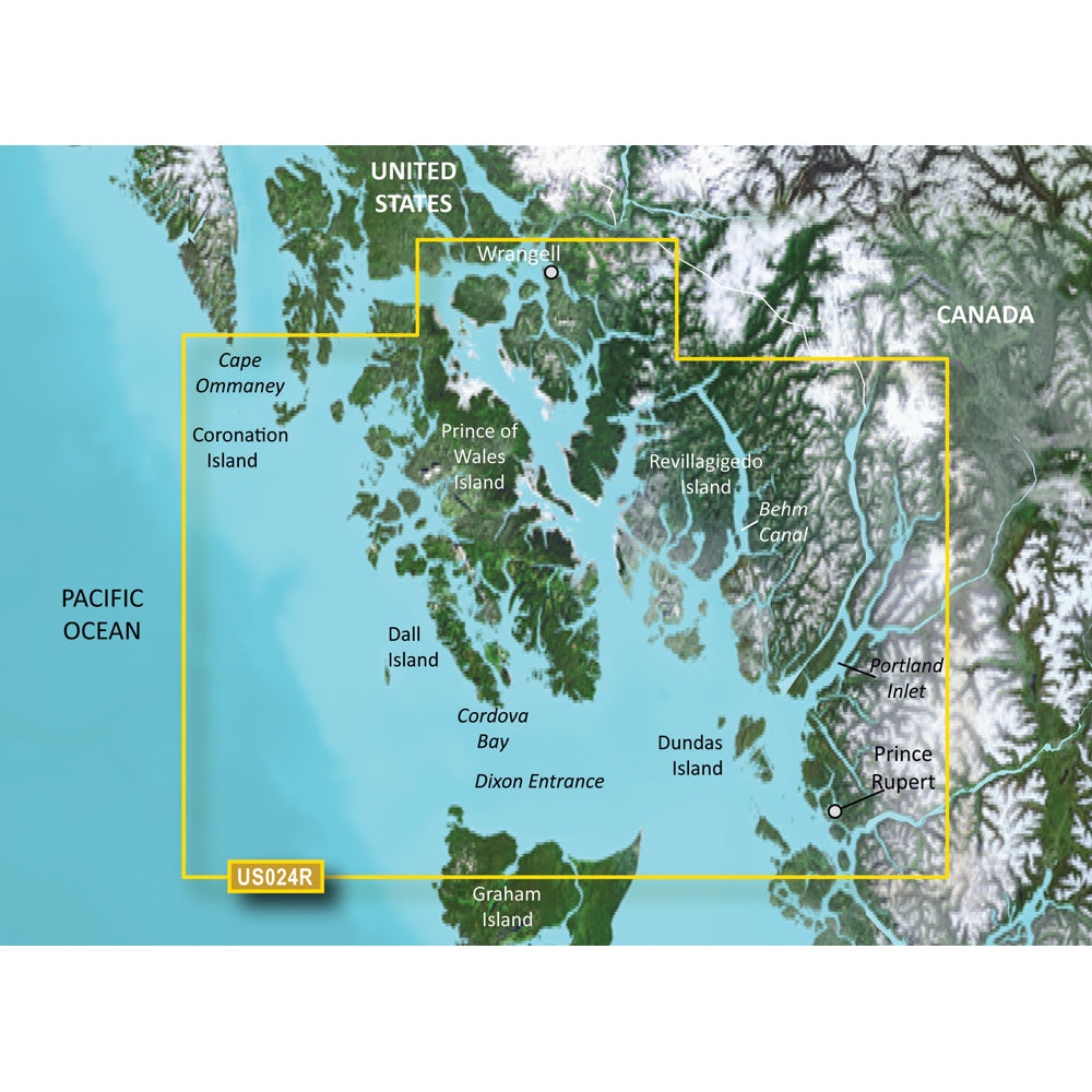 Garmin BlueChart g3 Vision HD VUS024R microSD chart card – Wrangell to Dixon Entrance Southeast Alaska coverage