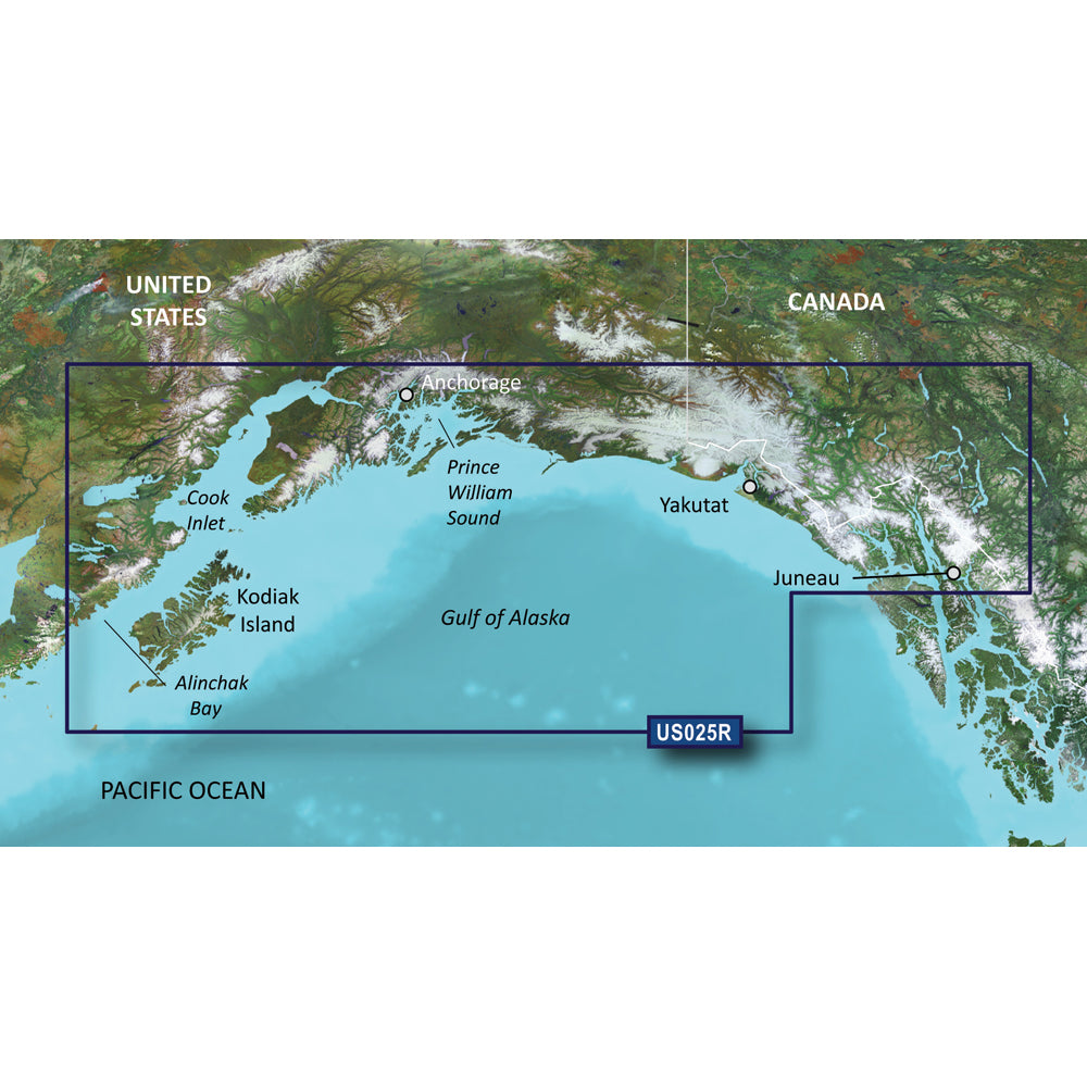 Garmin BlueChart g3 Vision HD VUS025R microSD SD chart card for Anchorage Juneau Alaska coastal waters