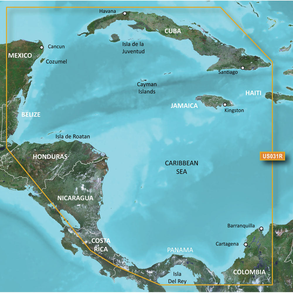 Garmin BlueChart g3 HD HXUS031R Southwest Caribbean microSD SD chart card