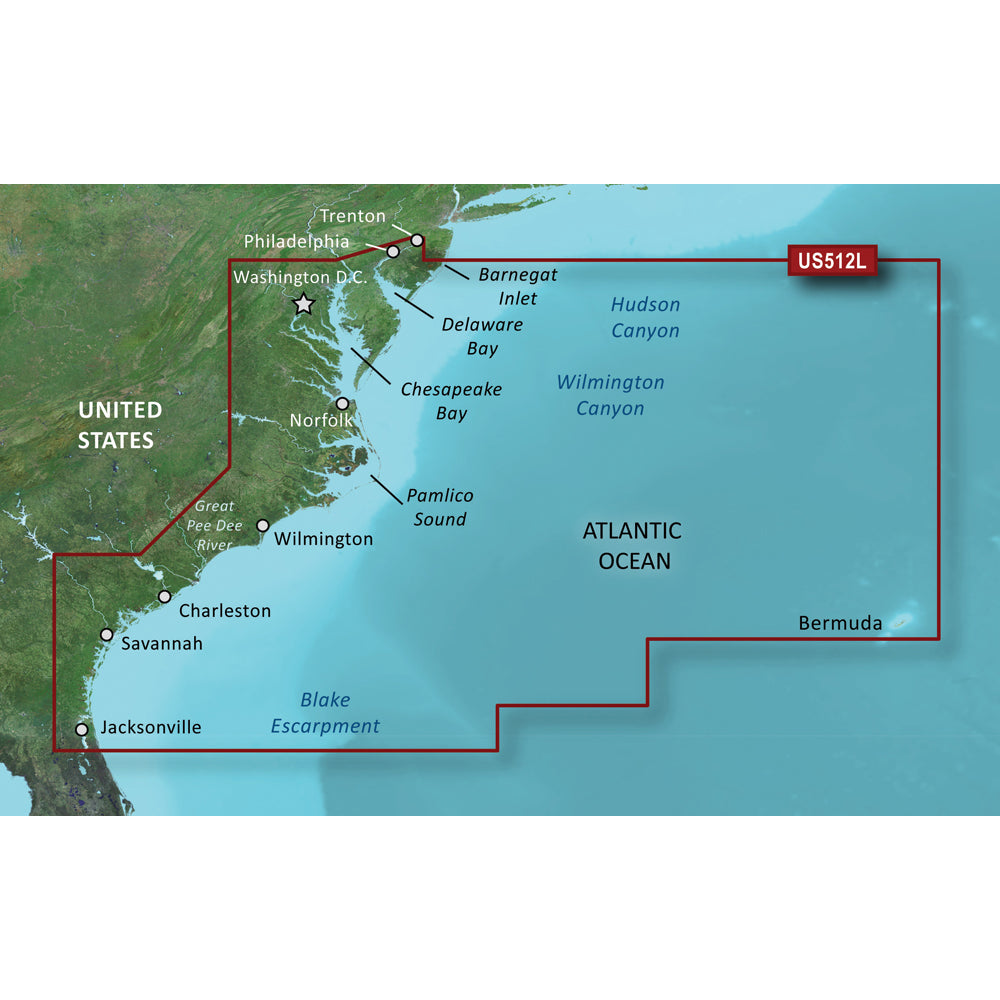 Garmin BlueChart g3 Vision HD VUS512L Mid-Atlantic microSD SD chart card