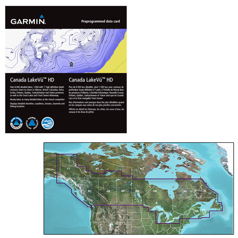 Garmin Canada LakeVü HD g3 freshwater chart microSD SD card for Canadian lakes