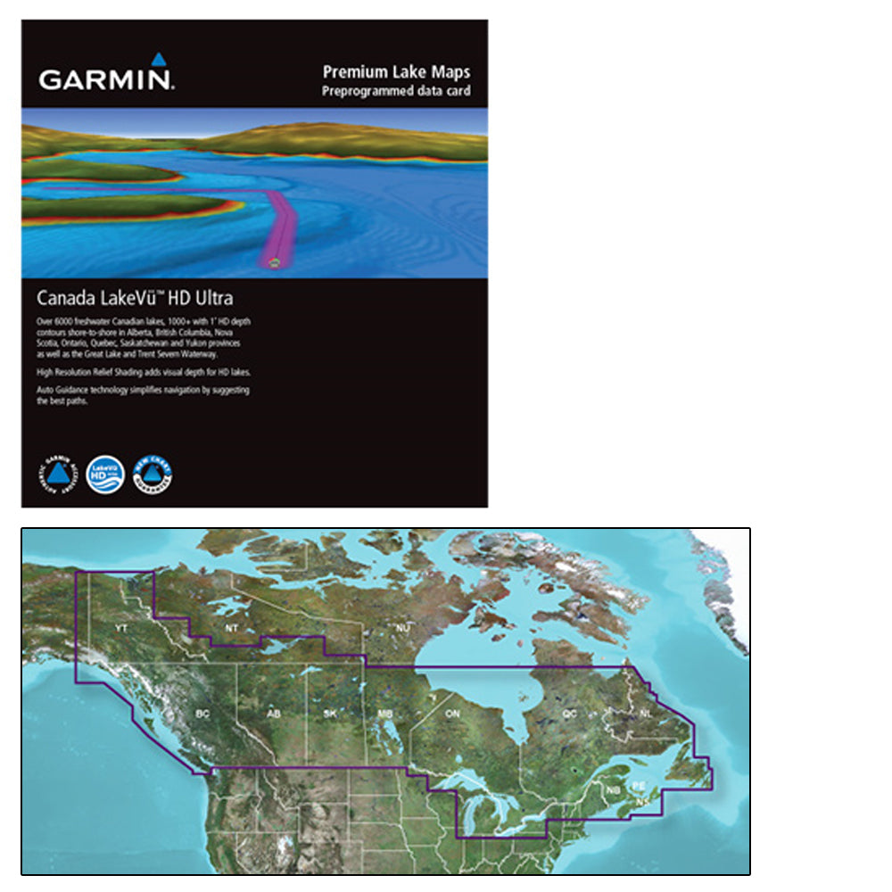 Garmin Canada LakeVü g3 Ultra LVCA100F microSD SD freshwater lake chart card