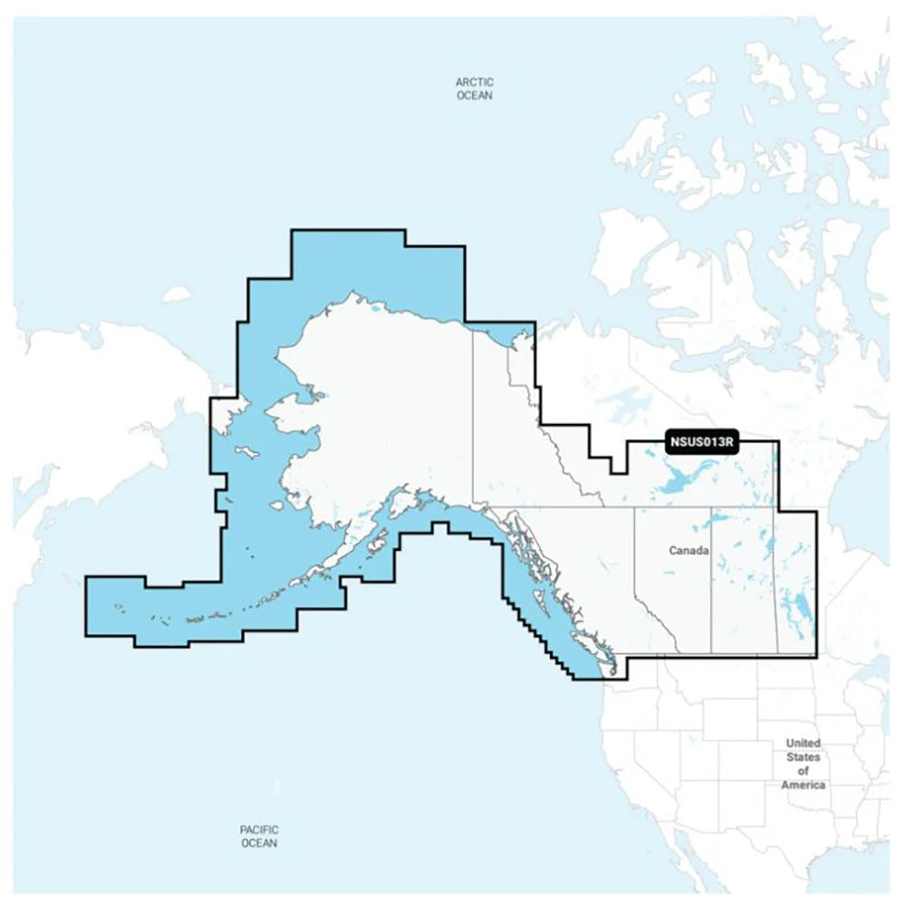 Garmin Navionics+ NSUS013R microSD SD chart card for western Canada and Alaska waterways