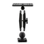 Scotty 160 1.5 inch ball mounting system for 7-9 inch fish finder screens with arms, top plate, and base