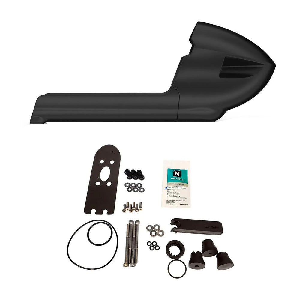 Garmin Force round nose cone with transducer replacement kit in black for Force and Force Kraken trolling motors