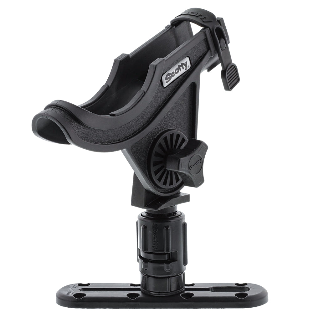 Scotty 282 baitcaster spinning rod holder combo with Gear-Head adapter and 4-inch low-profile track