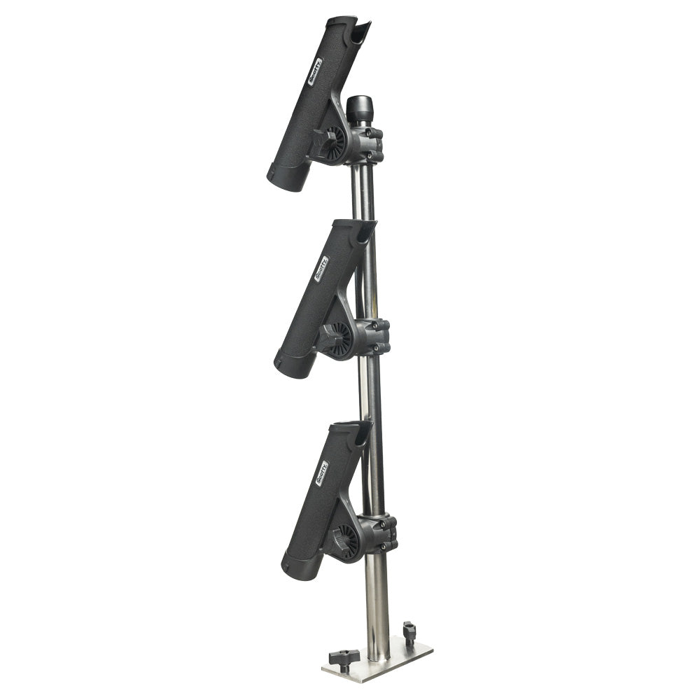 Scotty 333 Track Mounted Rodmaster II Rod Tree with three adjustable rod holders and stainless steel tube