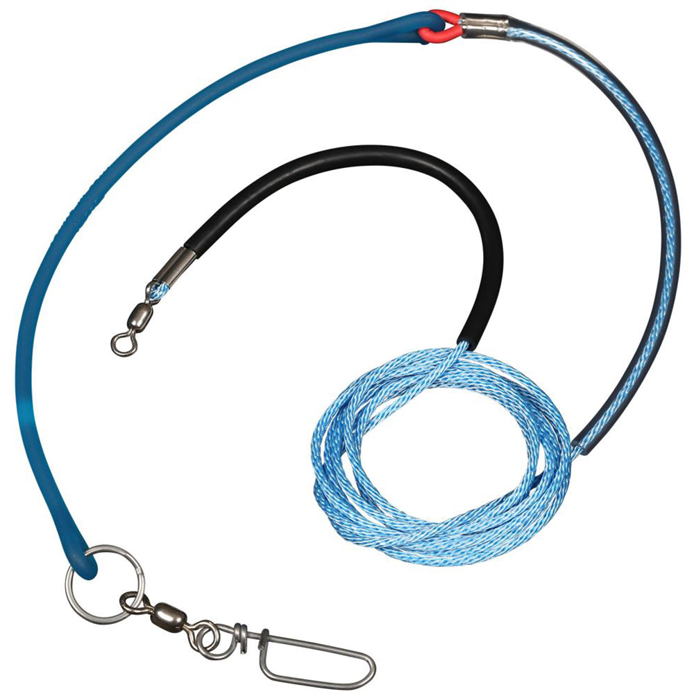 Scotty 377 Sure Stop Pro for 30-inch downrigger boom with snubber, tuna cord, and stainless steel split ring