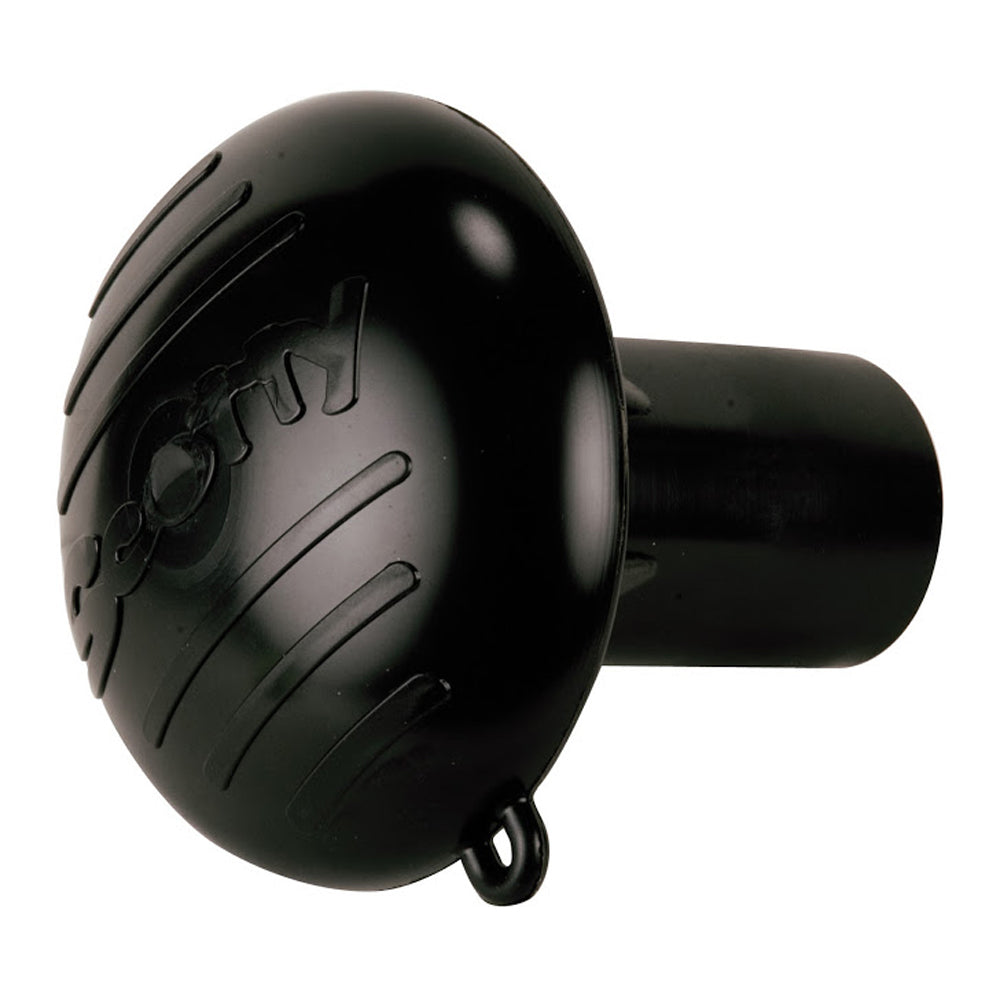 Scotty No. 425 Hammer Head Rod Butt Cushion in black mounted to fishing rod end
