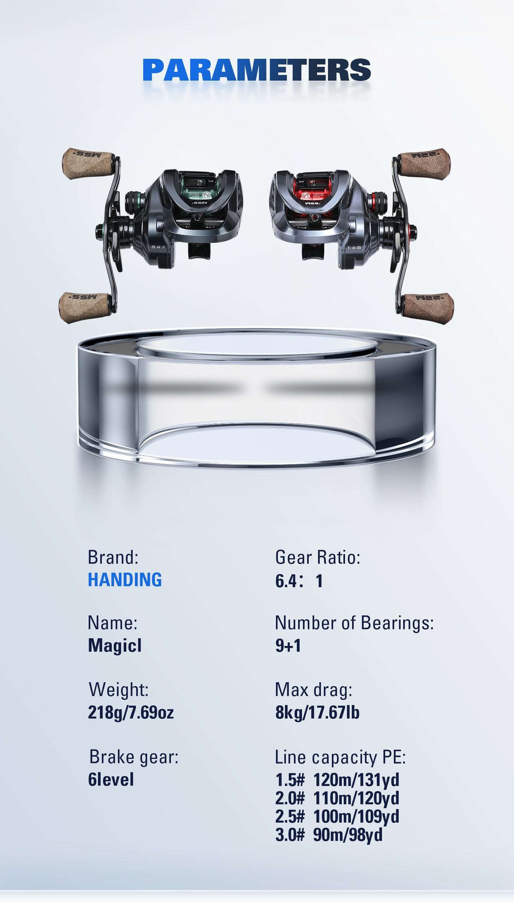 MAGIC SOUL Bass Casting Reel 6.4:1 Right Hand Only