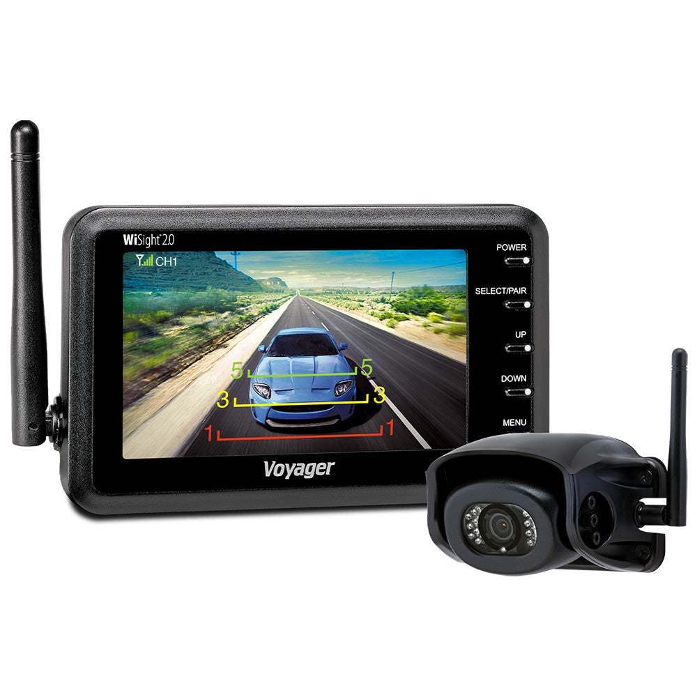 Voyager WiSight 2.0 WVSXP43 wireless backup camera system with 4.3-inch LCD monitor and rear camera