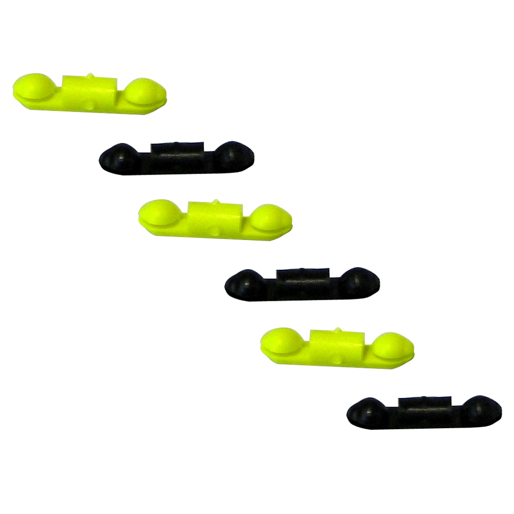 Scotty 6-pack molded nylon stoppers for line releases and auto stop, 3 black and 3 yellow