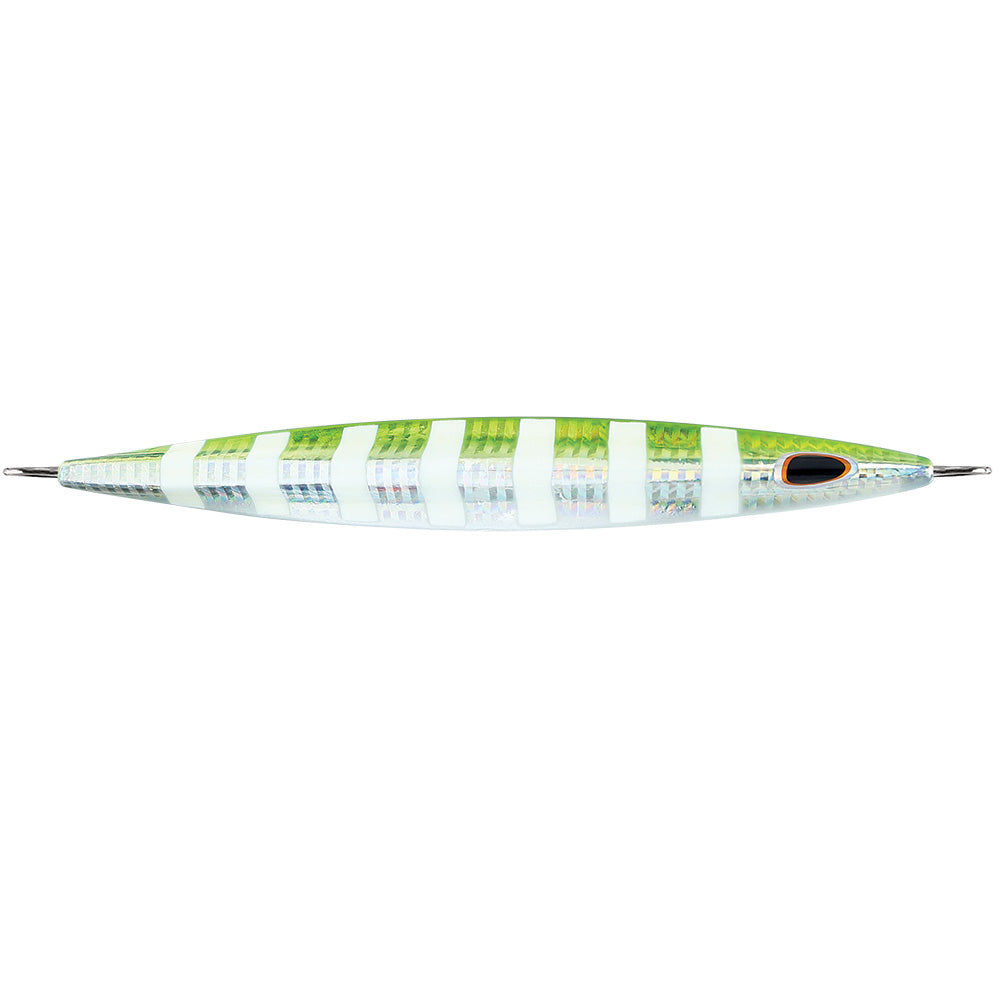 Williamson Kensaki 170 Jig 6in 6oz UV Green Sardine Zebra slow-pitch saltwater fishing jig
