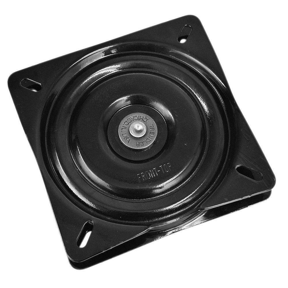 Attwood Swivl-Eze 7-inch black powder-coat boat seat swivel with 3-degree tilt and 360-degree ball-bearing rotation
