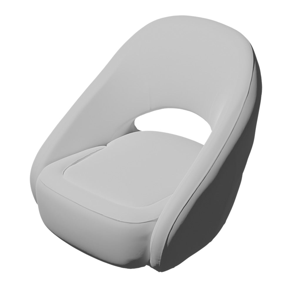 TACO Caladesi Smooth Bucket Seat in white with adjustable bolster and stainless-steel coil-spring suspension