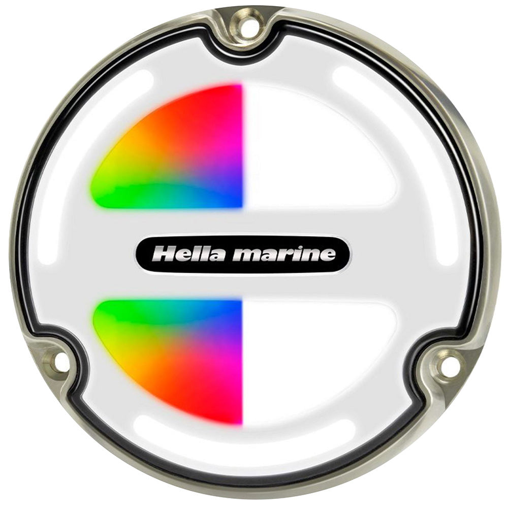 Hella Marine Apelo A3 RGBW underwater light bronze housing white lens transom mount