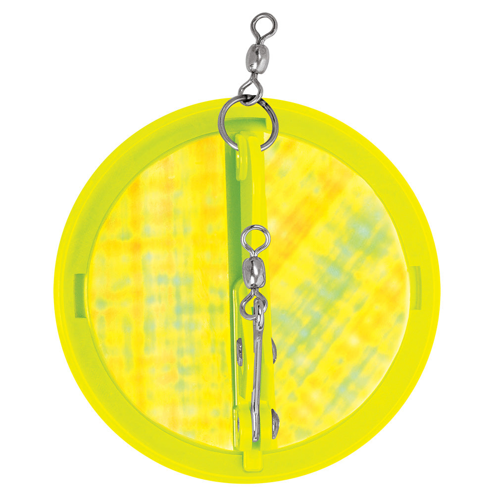 Luhr-Jensen 4-1/8 inch Dipsy Diver diving planer in Chartreuse Silver Bottom Moon Jelly color