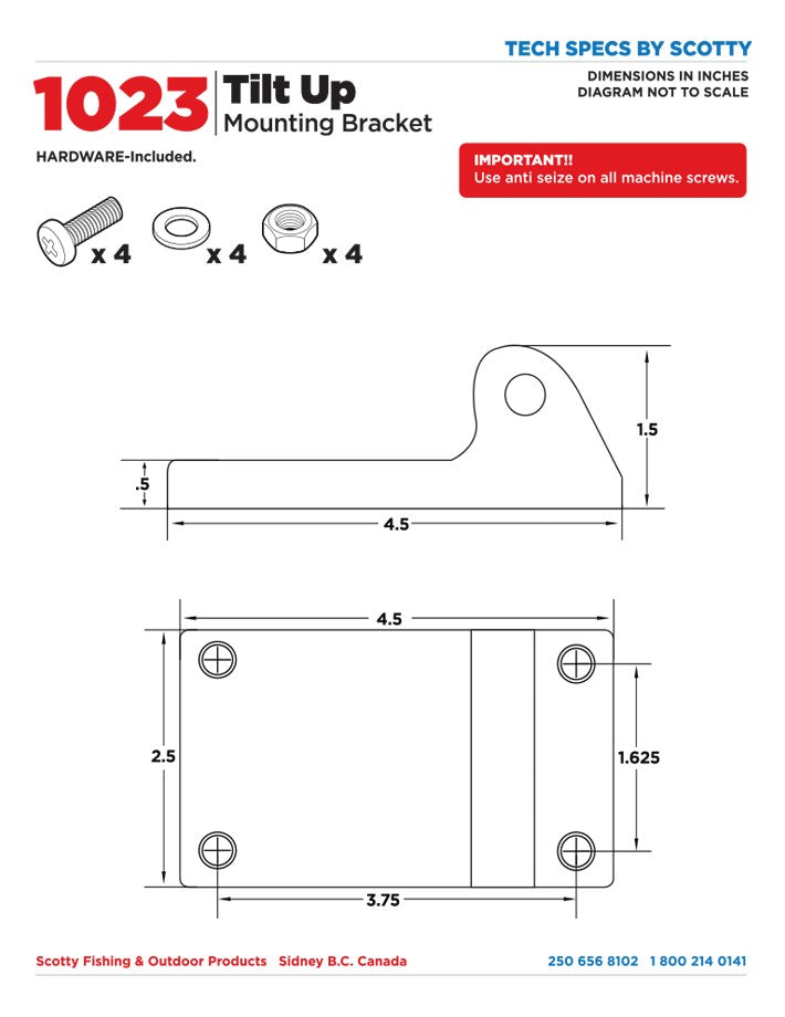 Scotty 1023 Mounting Bracket f/#1080-116