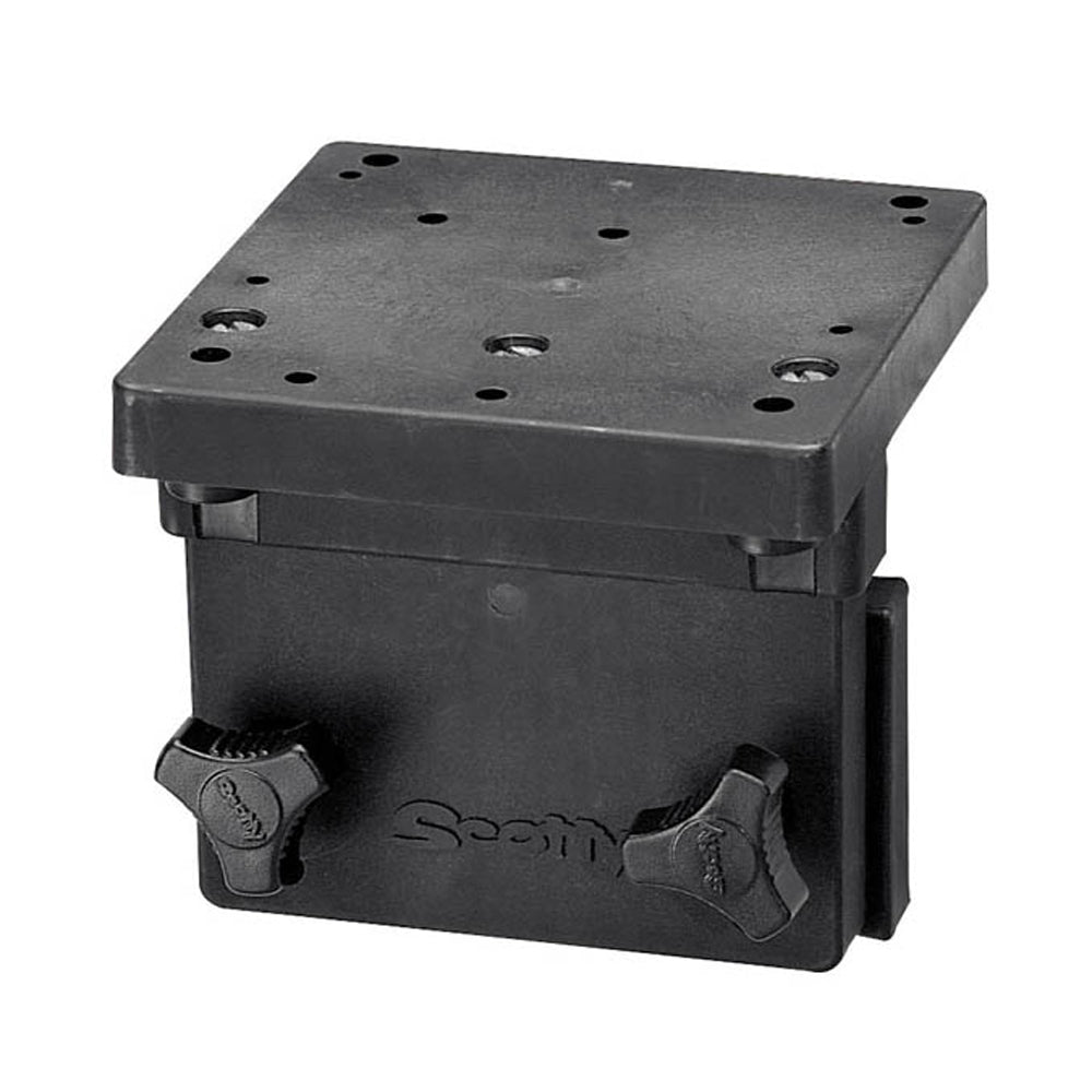 Scotty 1025 Right Angle Side Gunnel Mount with stainless steel mounting knobs, 6x6x6 inches