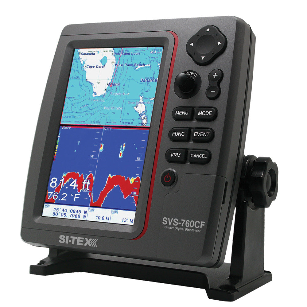 SI-TEX SVS-760CF+ 7-inch color LCD GPS dual frequency 600W sonar chartplotter with C-MAP 4D card