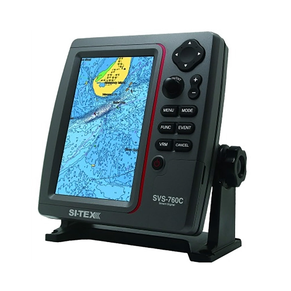 SI-TEX SVS-760C+ standalone 7-inch GPS chartplotter with color LCD, external GPS antenna and C-MAP 4D card