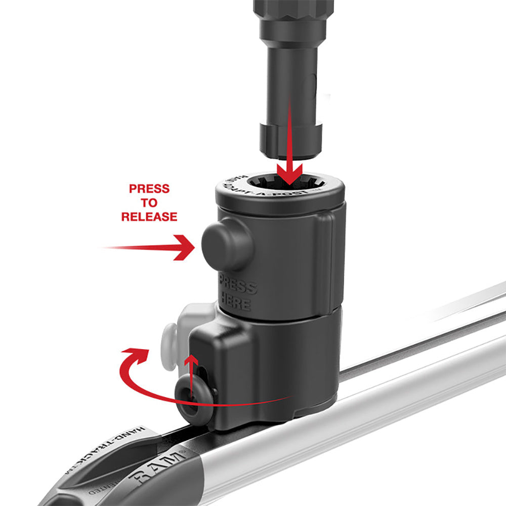 RAM Mount RAM® Tube Jr.™ Holder w/Universal Adapt-A-Post™ Track Base - 6" Post
