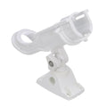 Attwood Heavy-Duty Adjustable Rod Holder with Combo Mount in white for baitcasting and spinning reels