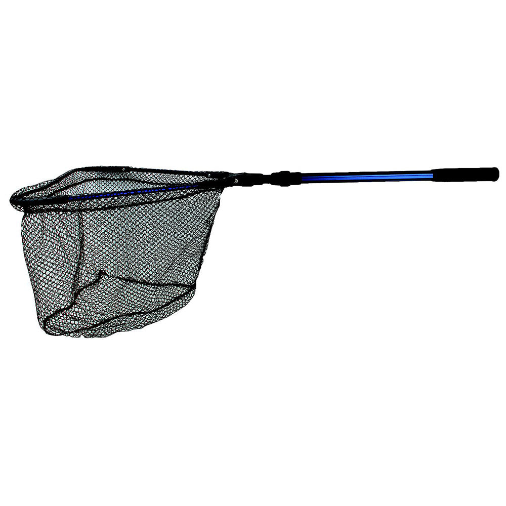 Attwood Fold-N-Stow Fishing Net Small extended showing knot-free netting and fold handle