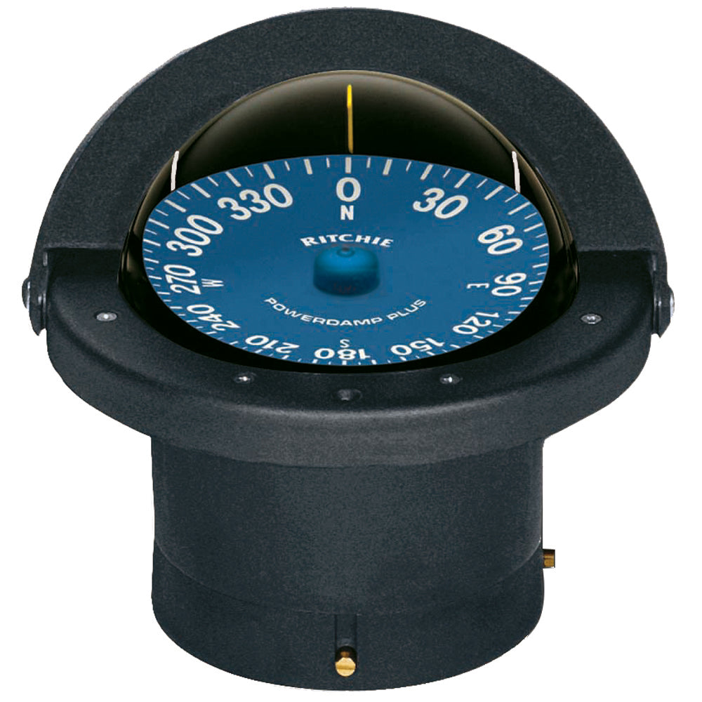 Ritchie SS-2000 SuperSport flush mount compass black with blue PowerDamp Plus dial and white numerals