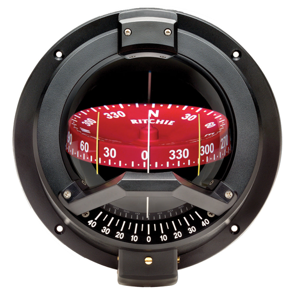 Ritchie BN-202 Navigator Compass bulkhead mount black with CombiDial and amber LED lighting