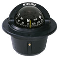 Ritchie F-50 Explorer flush mount compass in black with direct-reading dial and green night illumination