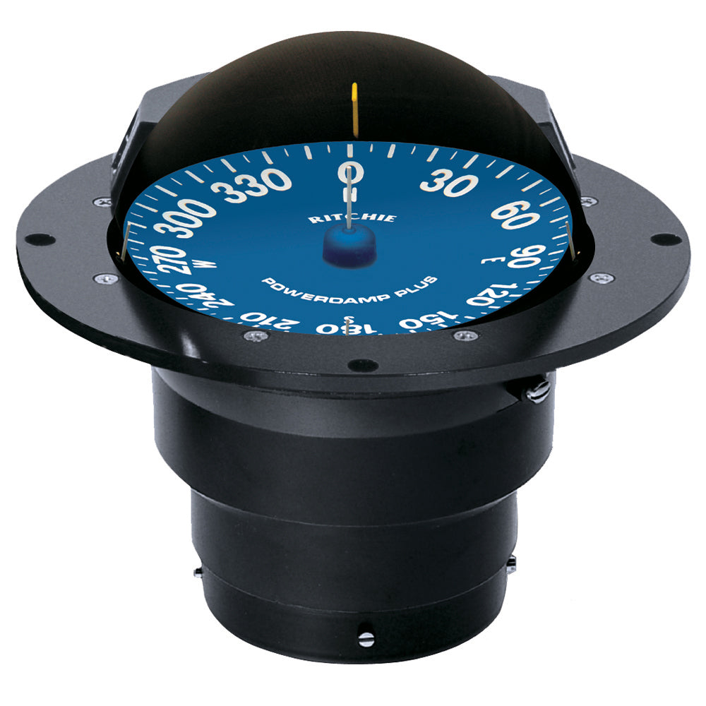 Ritchie SS-5000 SuperSport flush mount compass black with blue PowerDamp Plus dial and white numerals
