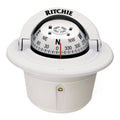 Ritchie F-50W Explorer flush mount marine compass in white with direct-reading dial
