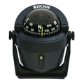 Ritchie B-51 Explorer bracket-mount compass in black with 2 3/4 inch direct-reading dial and movable sun shield
