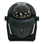 Ritchie B-51 Explorer bracket-mount compass in black with 2 3/4 inch direct-reading dial and movable sun shield
