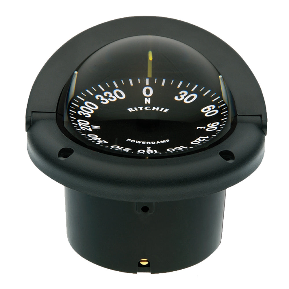 Ritchie HF-742 Helmsman Compass flush mount black with NiteVu illumination and CombiDial face