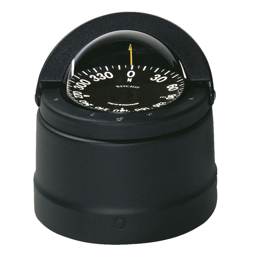 Ritchie DNB-200 Navigator Compass black binnacle mount with PowerDamp dial and green LED lighting