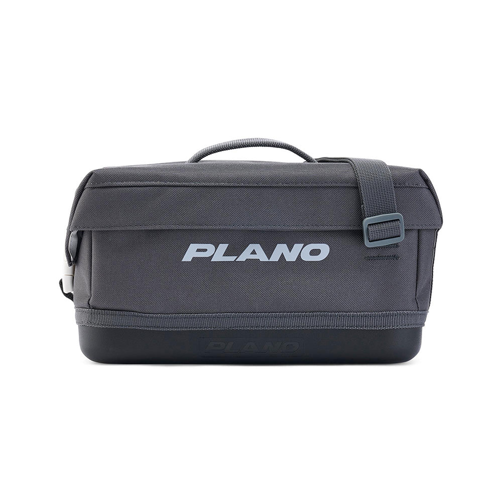 Plano Weekend Soft Sider Tackle Bag 3500 in Slate with molded waterproof base and daisy chain webbing