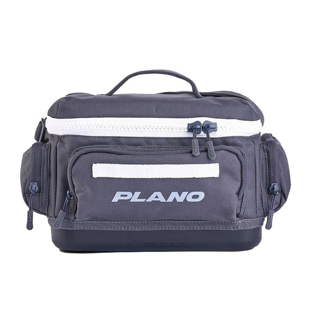 Plano Weekend Tackle Bag 3500 in Slate with molded waterproof base and die-cut tool sleeves